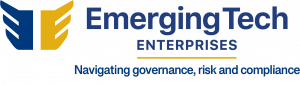 The logo for Emerging Tech Enterprises explains how the organization helps firms to Navigate Governance, Risk and Compliance for Artificial Intelligence and Emerging Technology