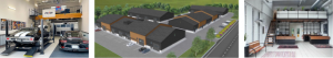 Model banner, showing what is being built & possible to develop at the West End of Delano Autoplex and Business Center.