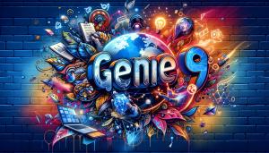 Logo of Genie9 Investment with an abstract background symbolizing growth and innovation.