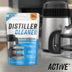 ACTIVE Distiller Cleaner Powder for removing mineral residue from all water distillers, tea kettles, and water boilers.