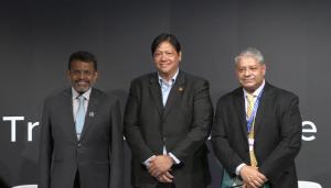 In the photo (L-R): Ravi Menon, MAS managing director; Eric Francia, ACEN president & CEO; Ashvin Dayal, Rockefeller Foundation SVP of Climate and Power