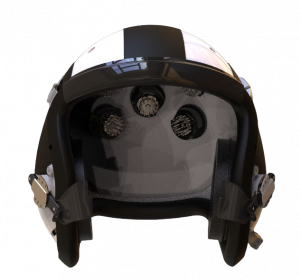 QUASAR's dry electrode EEG sensors embedded inside a flight helmet.