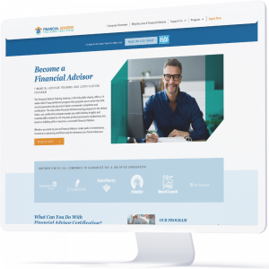 financial advisor training institute redesigned website homepage