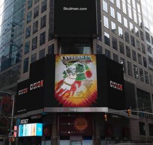 Lithuania Tie Dye® Slam Dunking Skeleton Jerseys unveiled in the center of the world Times Square, NYC Iconic Lithuanian basketball tie dye shirts