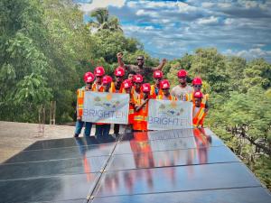 The Brighten Haiti Solar Apprentices install Solar Energy at school in Haiti.
