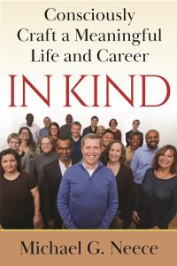 Twenty smiling, kind faces on the cover of the new book In Kind by author Michael G. Neece.