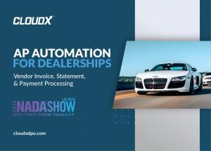 CloudX at NADA 2024, featuring AP Automation for Dealerships, Tekion, CDK, Dealerbuilt, Dealertrack, and Dominion Vue