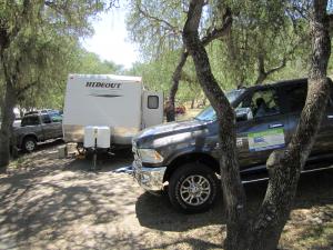 RV Rental set up at Lynch Campground Lake San Antonio Wildflower Event