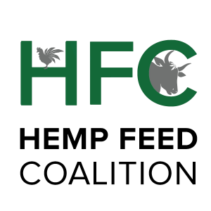 Hemp Feed Coalition organization logo featuring livestock animals targeted for hemp feed approval.