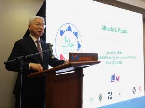 Philippine Department of Trade and Industry Secretary Fred Pascual during the launch of the four-year Philippine Halal Industry Development Strategic Plan