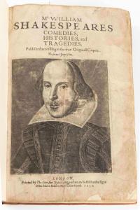 The auction’s undisputed star lot is the Second Folio edition of Mr. William Shakespeare’s Comedies, Histories and Tragedies, printed in London in 1632 (est. $200,000-$250,000).