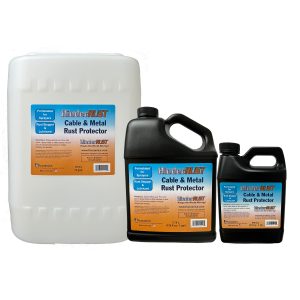 HinderRUST Cable & Metal Rust Protector is available in quart, gallon, and 5-gallon carboy.