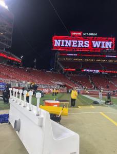 Shows Big Fogg Heated benches at NFC Championship Game 2024