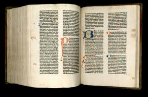 Gutenberg Bible, The Gutenberg Bible had a profound effect on the history of the printed book. Textually, it also had an influence on future editions of the Bible. It provided the model for several later editions, including the Great Bible and  King James Bible
