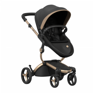 xari max Black and Gold Special Edition stroller in the forward facing position