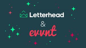 Graphic showing the Letterhead and Evvnt logos demonstrating their partnership for event venues and email newsletter software