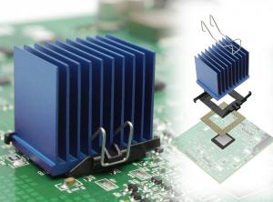 pcbCLIP is a hardware system for attaching larger heat sinks to small, high-power PCB components