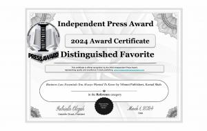 The book Business Law Essentials recognized as a Distinguished Favorite by The Independent Press Award