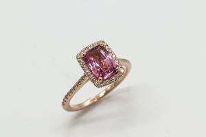 Pink Lab Diamond Engagement Ring