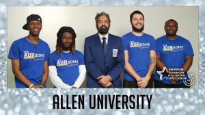 The Allen University Honda Campus All-Star Challenge Team with their coach Dr. Fayaz Kabani will compete in the 35th Honda Campus All-Star Challenge (HCASC) National Championship Tournament