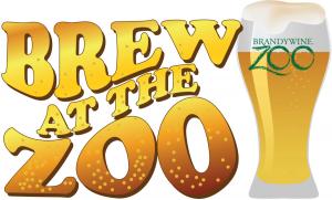Logo for Brandywine Zoo event called Brew at the Zoo. Stylized event name in text with beer glass and zoo name.