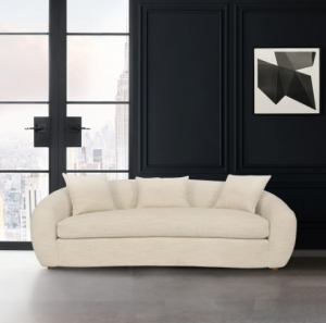 Armen Living's Molly Sofa is beautifully designed and features pearl upholstery with eight-way hand-tied seat construction to ensure durability and longevity, while the reversible cushion enhances practicality. This collection is also available in matchin
