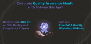 Text describing Quality Month, Sofema Online's Logo