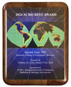 2024 ACRO BEST AWARD plaque.