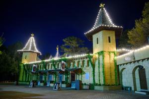 Image of Renaissance Village at night. The Texas Renaissance Festival is celebrating 50 years. The 55-acre re-creation of a 16th Century European Village hosts over half a million visitors each year. Visit texrenfest.com