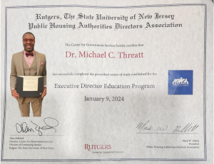 EDEP Certification and Picture_Dr. Michael C. Threatt