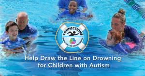 Students with autism at Connections Education Center learn water safety skills through adaptive swim lessons.