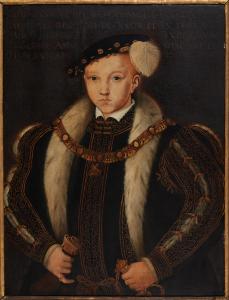 16th century English School portrait of King Edward VI, measuring 29 inches by 22 ¼ inches (est. $30,000-$50,000).