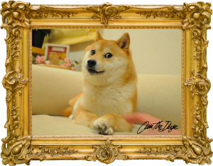 A gorgeously framed print of the Doge meme, so art