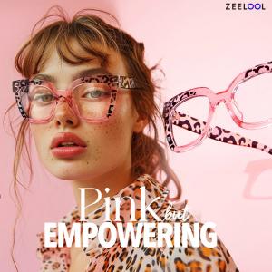 ZEELOOL Pink Leopard Print Glasses