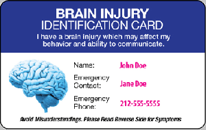 brain injury ID card - front