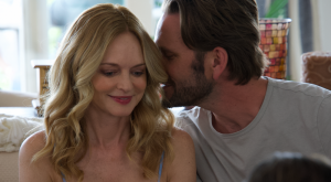 Closeup still image from motion picture Chosen Family depicting star Heather Graham and actor John Brotherton