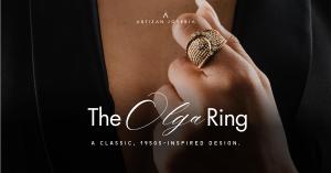 The Olga Ring, a classic, 1950s inspired design.