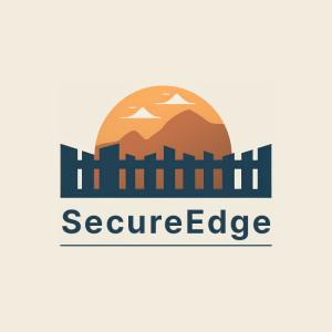 A fence installation logo with a tan background