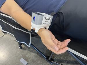 a photo of a patient wearing a medical device