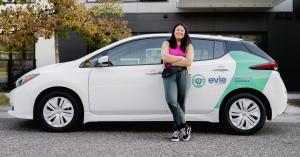 Council President Jalali with Evie Carshare