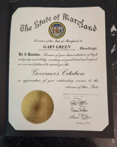The Governor of Maryland's Citation of Gary Green