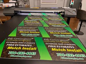 Charlotte Sign Company makes outdoor yard signs using uv flatbed technology