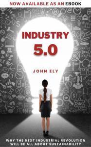 Cover of Industry 5.0 book with young lady looking into an illuminated light bulb