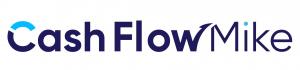 Cash Flow Mike Logo on white background. The w in the word flow extends upwards to the right into the m of the word Mike.