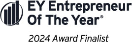 Black and white logo featuring EY Entrepreneur Of The Year 2024 Award Finalist