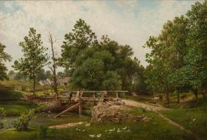 Oil on canvas by David Johnson (American, 1827-1908), titled Study from Nature, Warwick, New York (1873), 18 inches by 26 inches. Estimate: $40,000-$60,000.