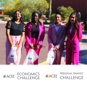 Team members are Sopjia 9th, Loukya 9th, Saniya 9th, and Dina 11th competed in both the Economics Critical Thinking and the Economics Challenge.