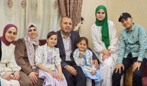 A family portrait of the Ziad family from Gaza