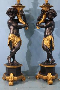 Decorative accessories are plentiful and will include this pair of early blackamoors, electrified and restored, with beautiful gold gilt paint, each one 81 ½ inches tall (est. $5,000-$10,000).