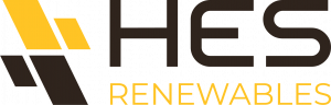 Logo for commercial solar company in San Diego called HES Renewables